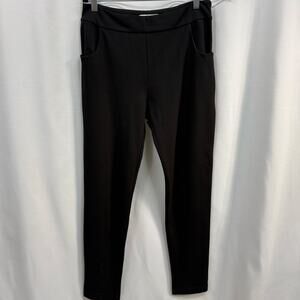 Anne Fontaine Black Ponte Pant Legging Pockets Laced Back Details 42/10
